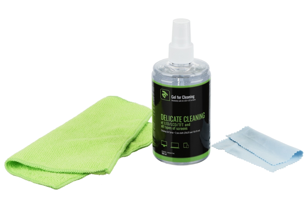 2E cleaning kit — 300 ml gel and 10×10/20×20 cm cloth, 2 pcs