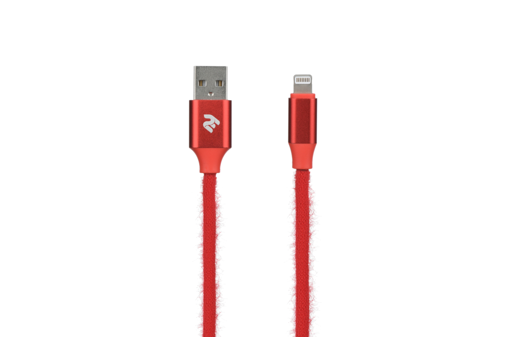 Кабель 2E Fur USB 2.0 to Lightning Cable, 1м, Red