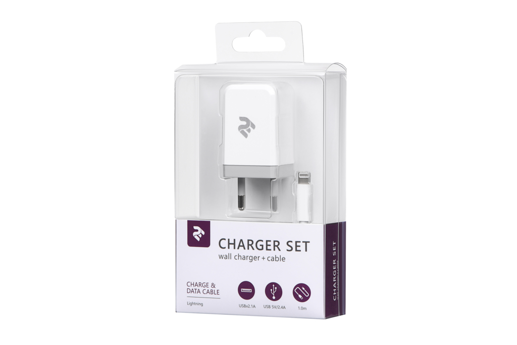 Network Charger USB Wall Charger+Cable Lightning, White