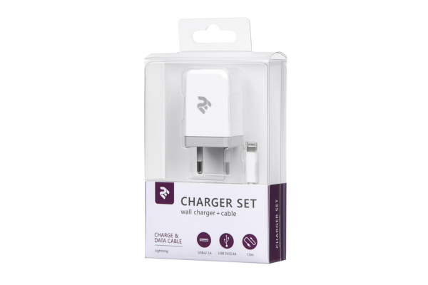 Network Charger USB Wall Charger+Cable Lightning, White
