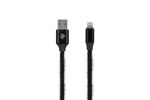 Кабель 2E Fur USB 2.0 to Lightning Cable, 1м, Black