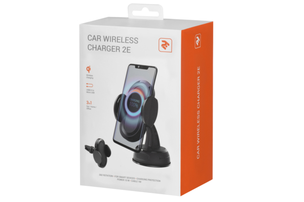 Беспроводное автомобильное зарядное устройство 3in1 2E Car Windsheild/Airvent Wireless Charger