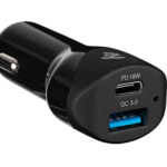 2E Dual USB Car Charger, Power Delivery, Quick Charge 3.0, 36W, Black