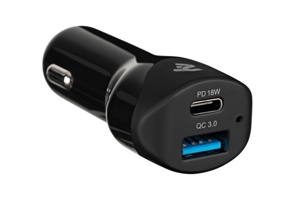 2E Dual USB Car Charger, Power Delivery, Quick Charge 3.0, 36W, Black