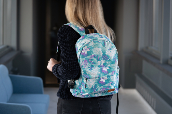Рюкзак для ноутбука 2E BPT6114GB, TeensPack Wildflowers, Green/Blue