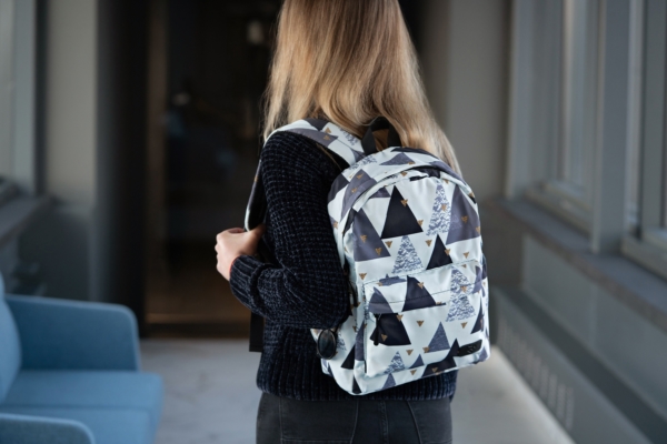 Laptop backpack 2E BPT6114WT, TeensPack Triangles 13″, White