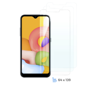 2E 3 in 1 Protective glass set for Samsung Galaxy A01/A40, 2.5D, Clear