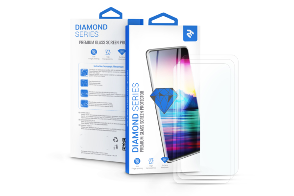 2E 3 in 1 Protective glass set for Samsung Galaxy M10s, 2.5D, Clear