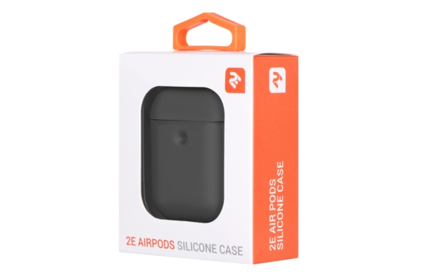 2E earphone case for AirPods, Pure Color Silicone (3.0mm), Carbon Gray