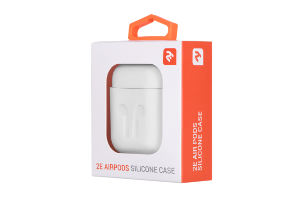 Чехол 2Е для Apple AirPods, Pure Color Silicone Imprint (1.5mm), White
