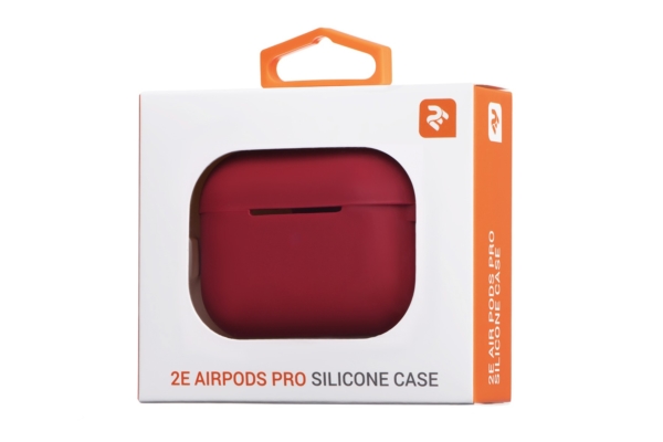 Чехол 2Е для наушников Apple AirPods Pro, Pure Color Silicone (2.5mm), Cherry red