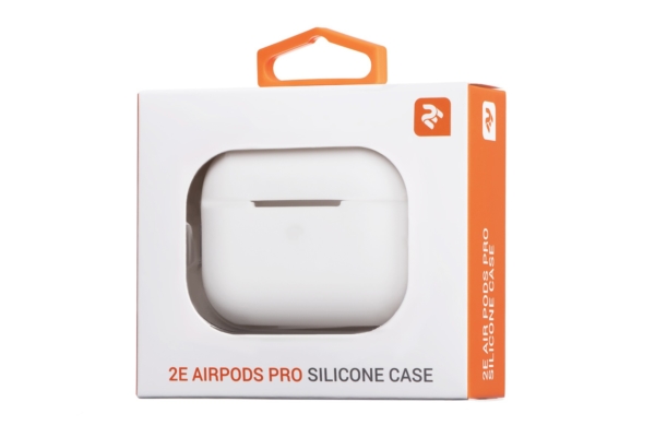 2Е earphone case for Apple AirPods Pro, Pure Color Silicone (2.5mm), White