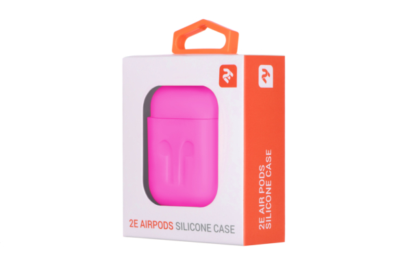 Чехол 2Е для Apple AirPods, Pure Color Silicone Imprint (1.5mm), Fuchsia