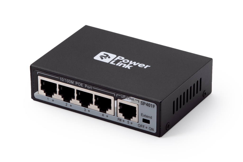 Switch 2E PowerLink SP401F 5xFE (4x FE PoE, 1xFE Uplink, 50W), unguided