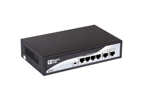 2E Комутатор PowerLink SP402F 6xFE (4x FE PoE, 2xFE Uplink, 65W), некерований