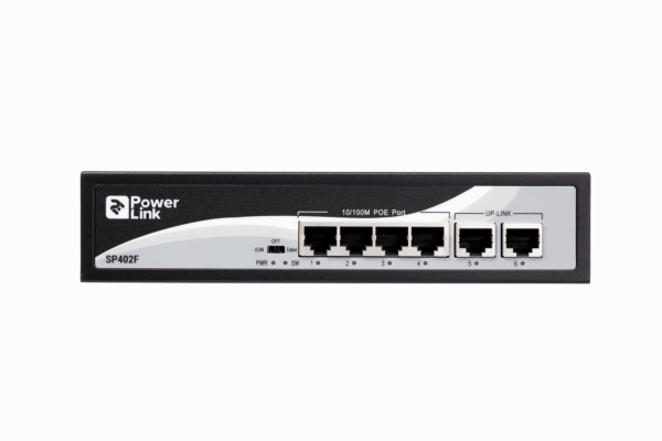 2E Комутатор PowerLink SP402F 6xFE (4x FE PoE, 2xFE Uplink, 65W), некерований