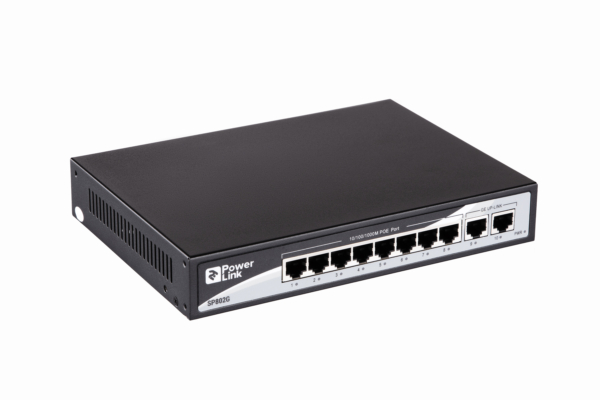 Switch 2E PowerLink SP802G 10xGE (8xGE PoE, 2xGE Uplink, 150W), unguided