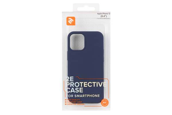 2E Case for Apple iPhone 12 (5.4″), Liquid Silicone, Midnight Blue
