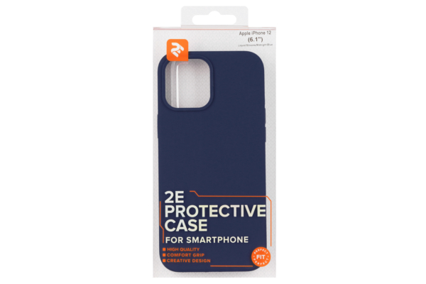 2E Case for Apple iPhone 12 (6.1″), Liquid Silicone, Midnight Blue