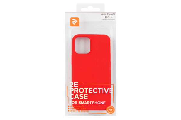 2E Case for Apple iPhone 12 (6.1″), Liquid Silicone, Red