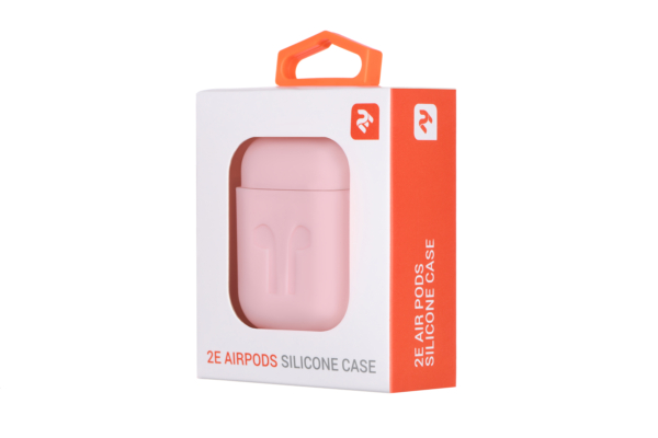 Чехол 2Е для Apple AirPods, Pure Color Silicone Imprint (1.5mm), Light pink