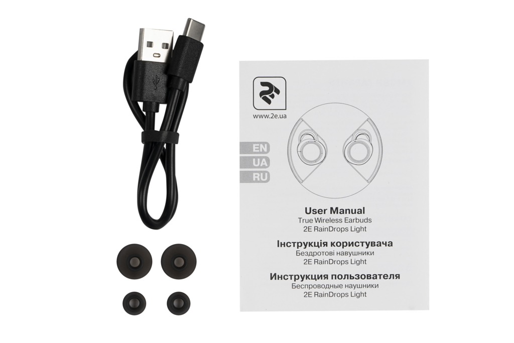 Навушники 2E RainDrops Light True Wireless, Black