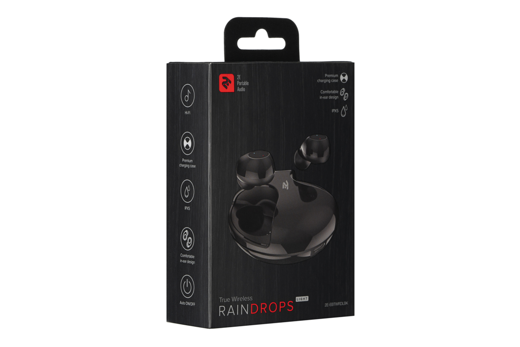 Навушники 2E RainDrops Light True Wireless, Black