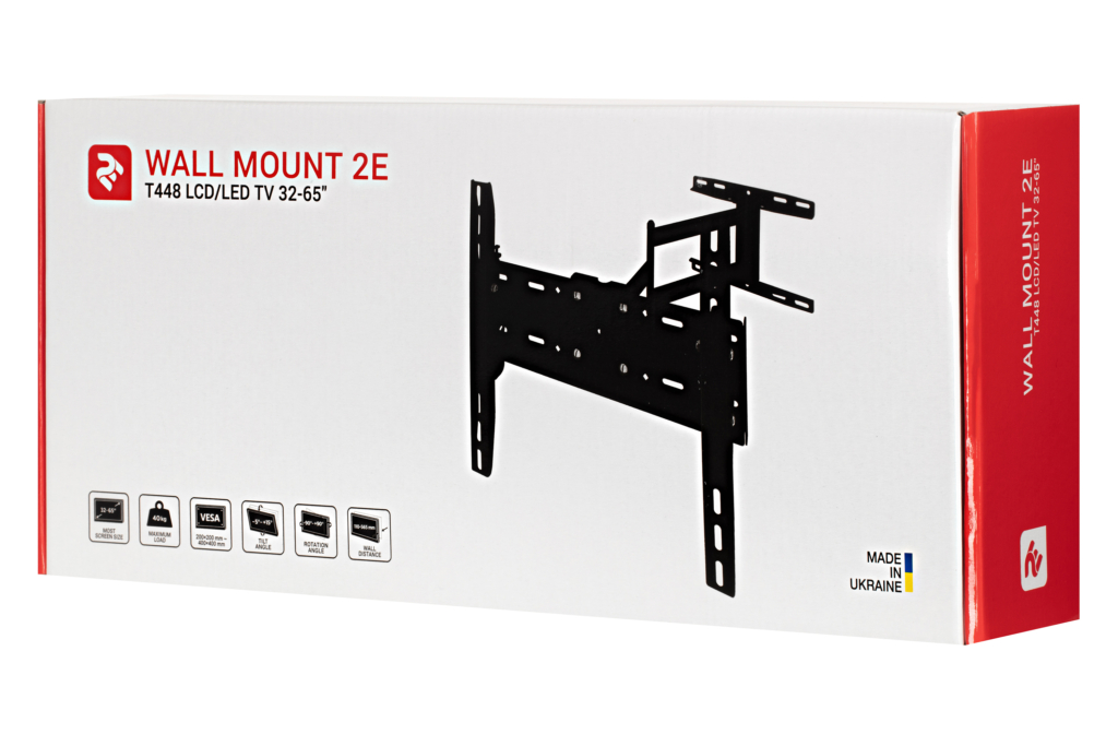 Наклонно-поворотное крепление для ТВ 32-65″ 2E T448