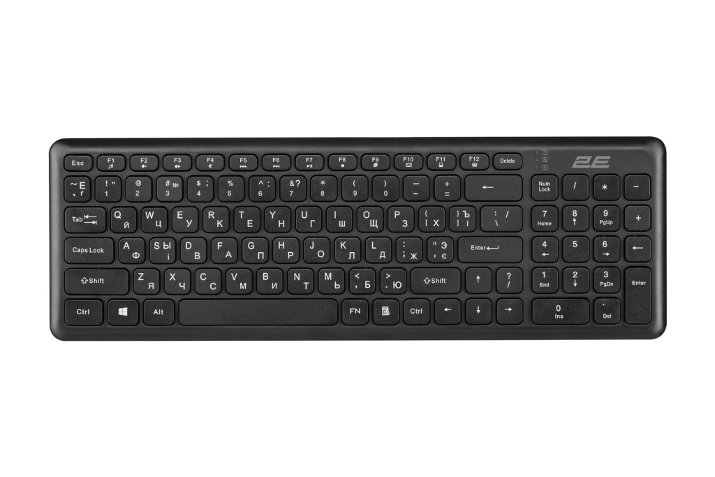 2E Клавіатура мембранна KS230 96key, WL, EN/UK/RU, чорний