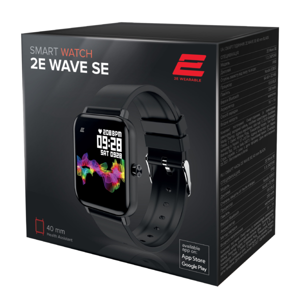 2E Смарт-годинник Wave SE 40 mm Black