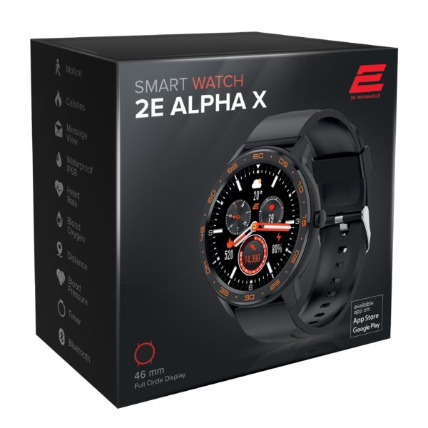 2E Смарт-годинник Alpha X 46 mm Black-Orange
