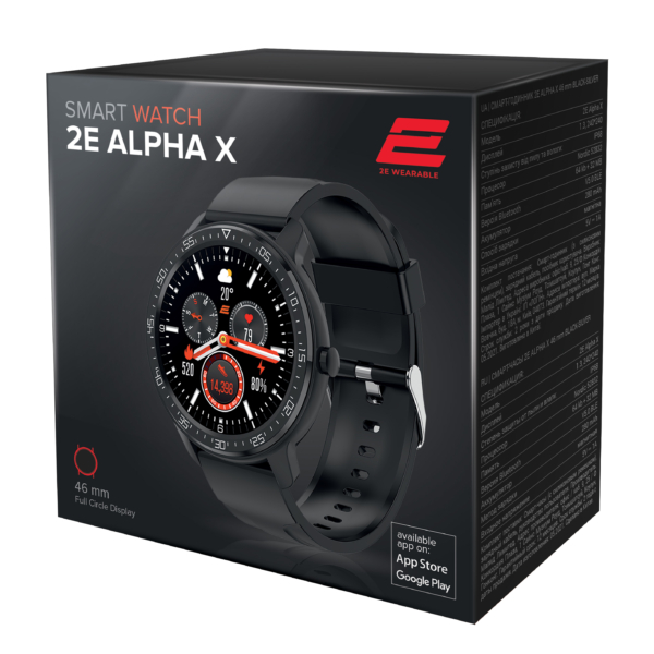 Смарт-часы 2E Alpha X 46 mm Black-Silver