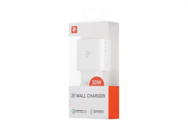 Wall Charger 2E USB QC, PD, Max 30W, White