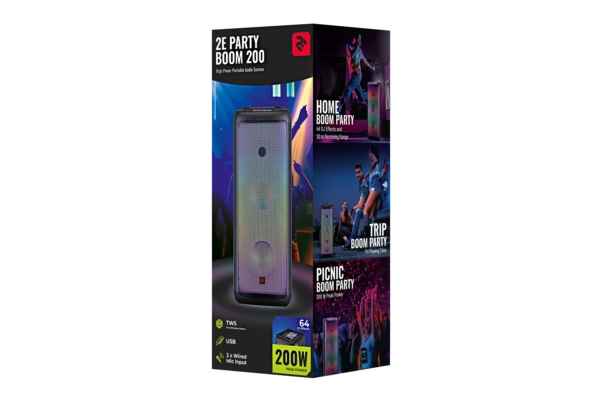 Акустическая система 2E PARTY BOOM 200 TWS, DJ Effects, Wireless Black