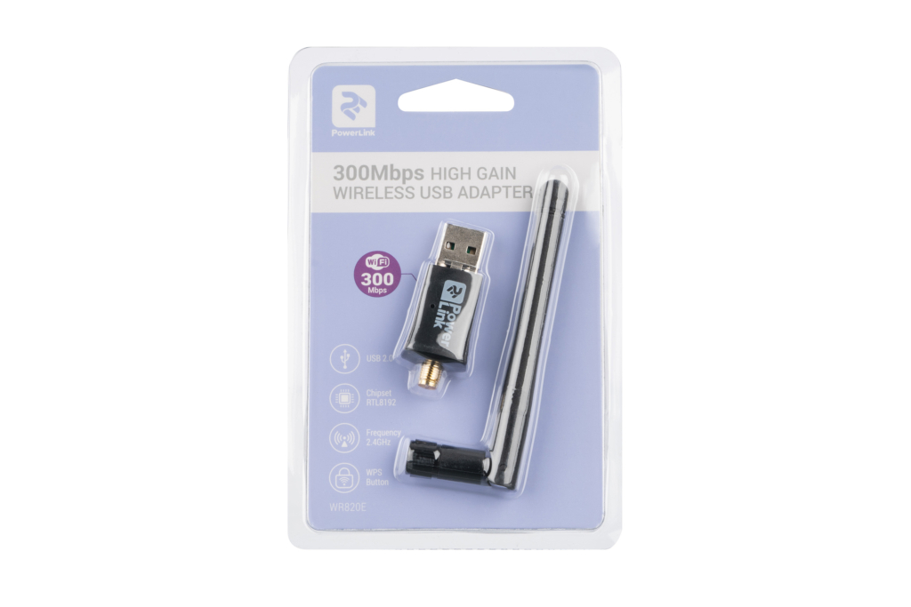 WiFi-адаптер 2E PowerLink WR820E N300, внешняя съемная антенна