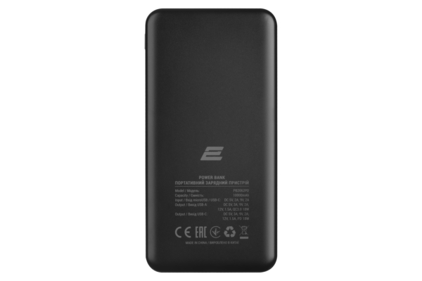 Power bank 2Е Geometry 10000 мАч, PD+QC, Black