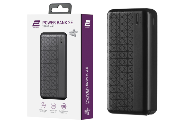 Power bank 2Е Geometry 20000 mAh Black
