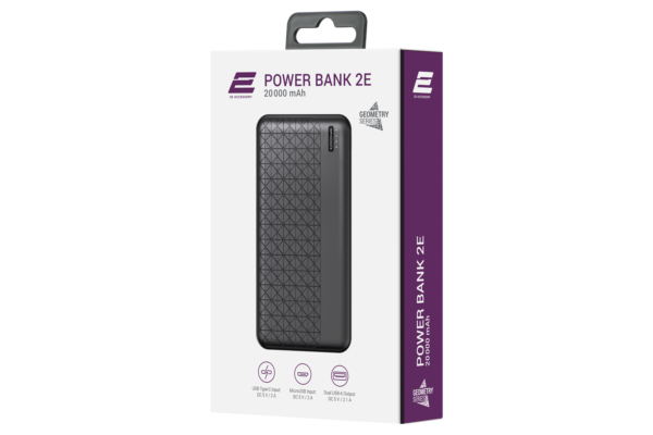 Power bank 2Е Geometry 20000 mAh Black