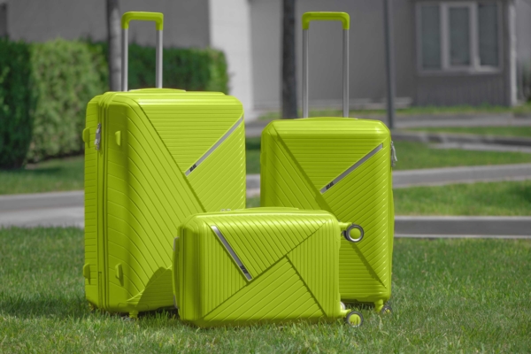 2E Plastic Suitcase, SIGMA, S, 4 Wheels, Apple Green