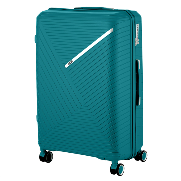 2E Plastic Suitcase, SIGMA, L, 4 Wheels, Aqua Marine