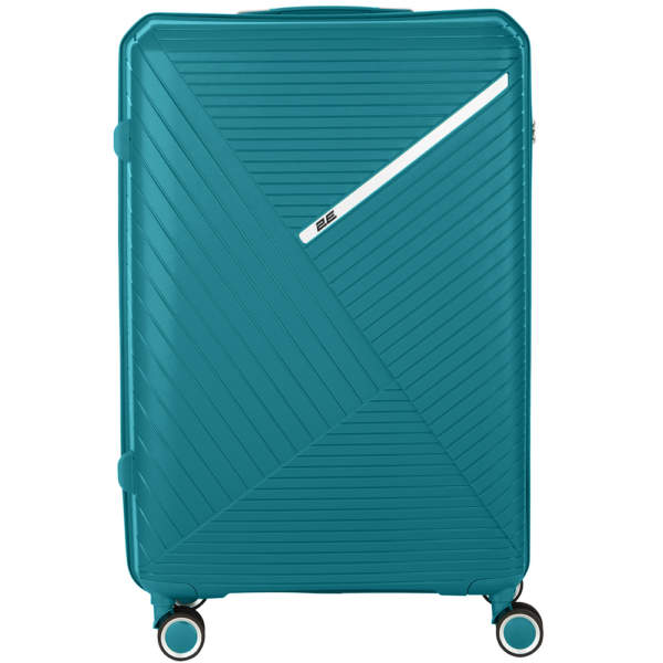 2E Plastic Suitcase, SIGMA, L, 4 Wheels, Aqua Marine