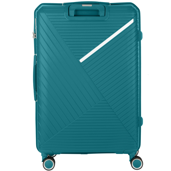 2E Plastic Suitcase, SIGMA, L, 4 Wheels, Aqua Marine