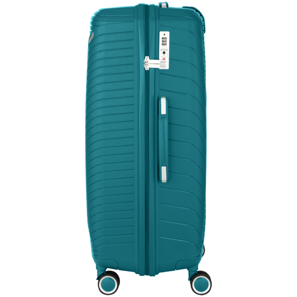 2E Plastic Suitcase, SIGMA, L, 4 Wheels, Aqua Marine