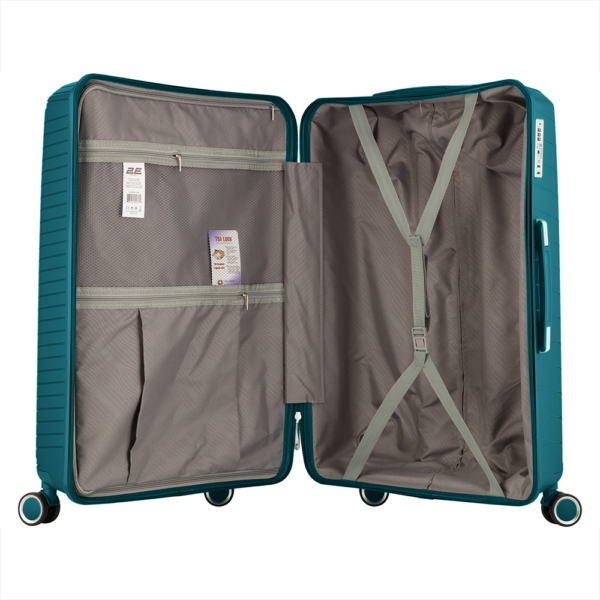 2E Plastic Suitcase, SIGMA, L, 4 Wheels, Aqua Marine