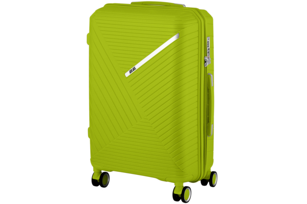 2E Plastic Suitcase, SIGMA, M, 4 Wheels, Apple Green