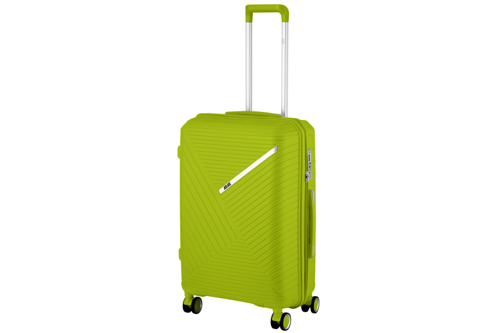 2E Plastic Suitcase, SIGMA, M, 4 Wheels, Apple Green