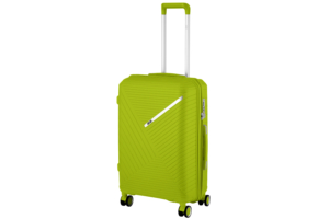 2E Plastic Suitcase, SIGMA, M, 4 Wheels, Apple Green