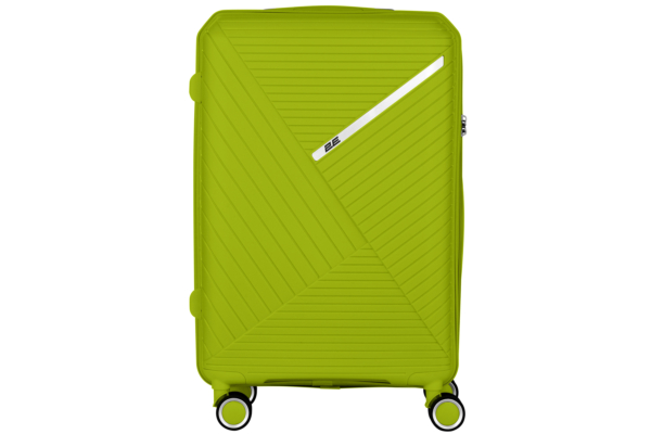 2E Plastic Suitcase, SIGMA, M, 4 Wheels, Apple Green