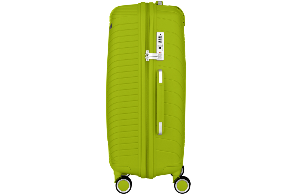 2E Plastic Suitcase, SIGMA, M, 4 Wheels, Apple Green
