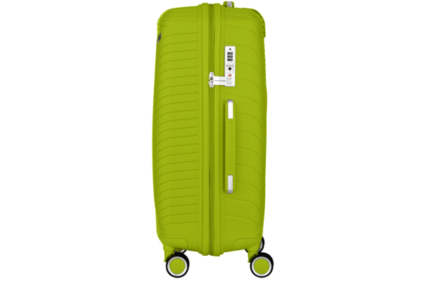 2E Plastic Suitcase, SIGMA, M, 4 Wheels, Apple Green